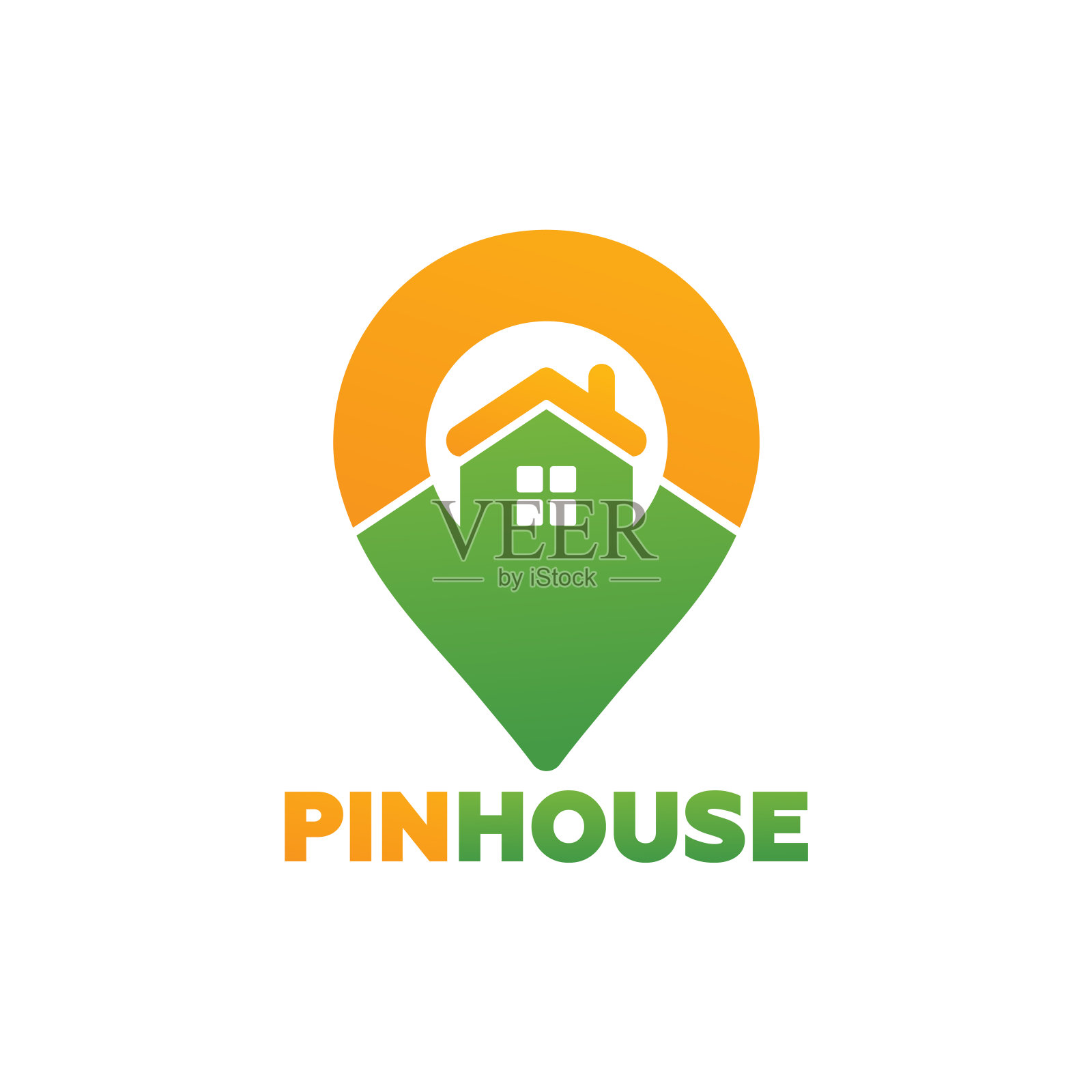 别针房子标志模板设计向量，徽章，设计概念，创造性的符号，图标插画图片素材