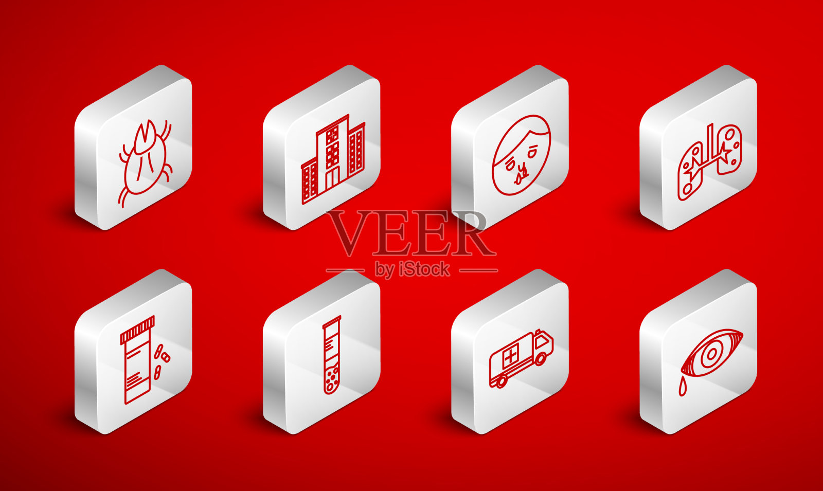 定线红眼过敏性结膜炎图标素材