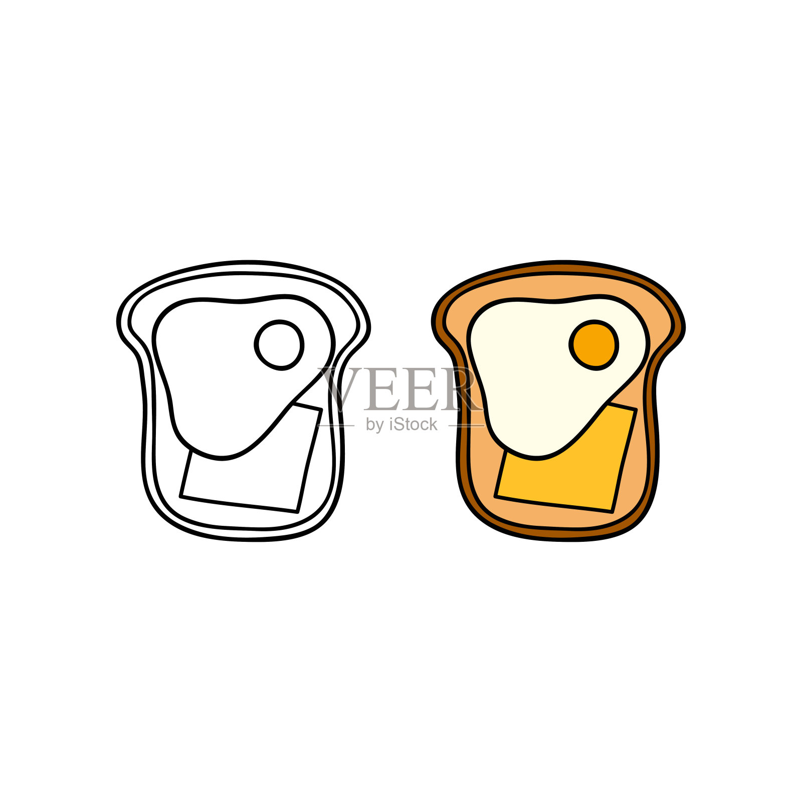 手绘三明治。插画图片素材