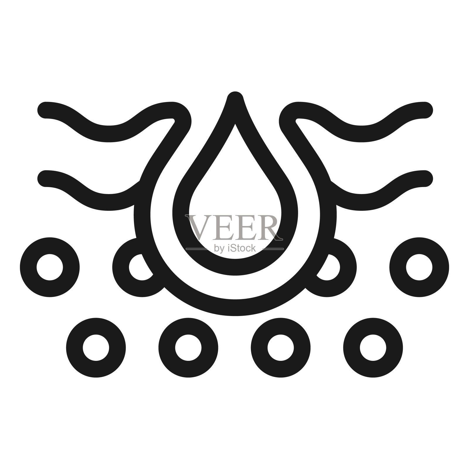 水分线图标矢量。保湿霜。护肤品插图插画图片素材