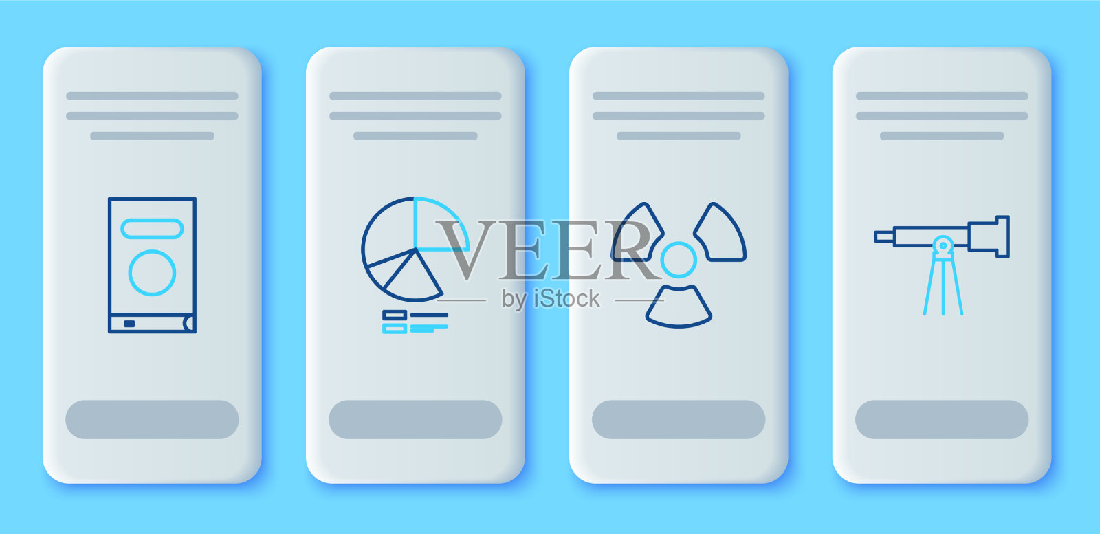 集线饼图资讯图放射性书图标素材