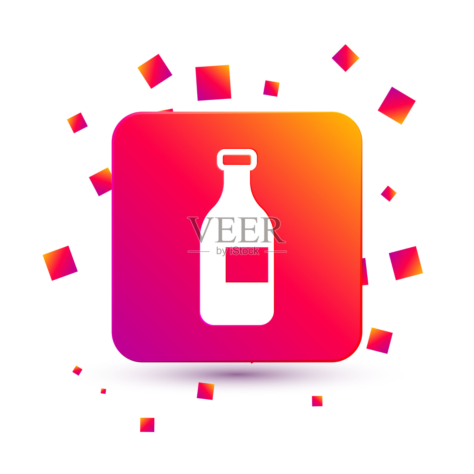 白瓶葡萄酒图标孤立在白色插画图片素材