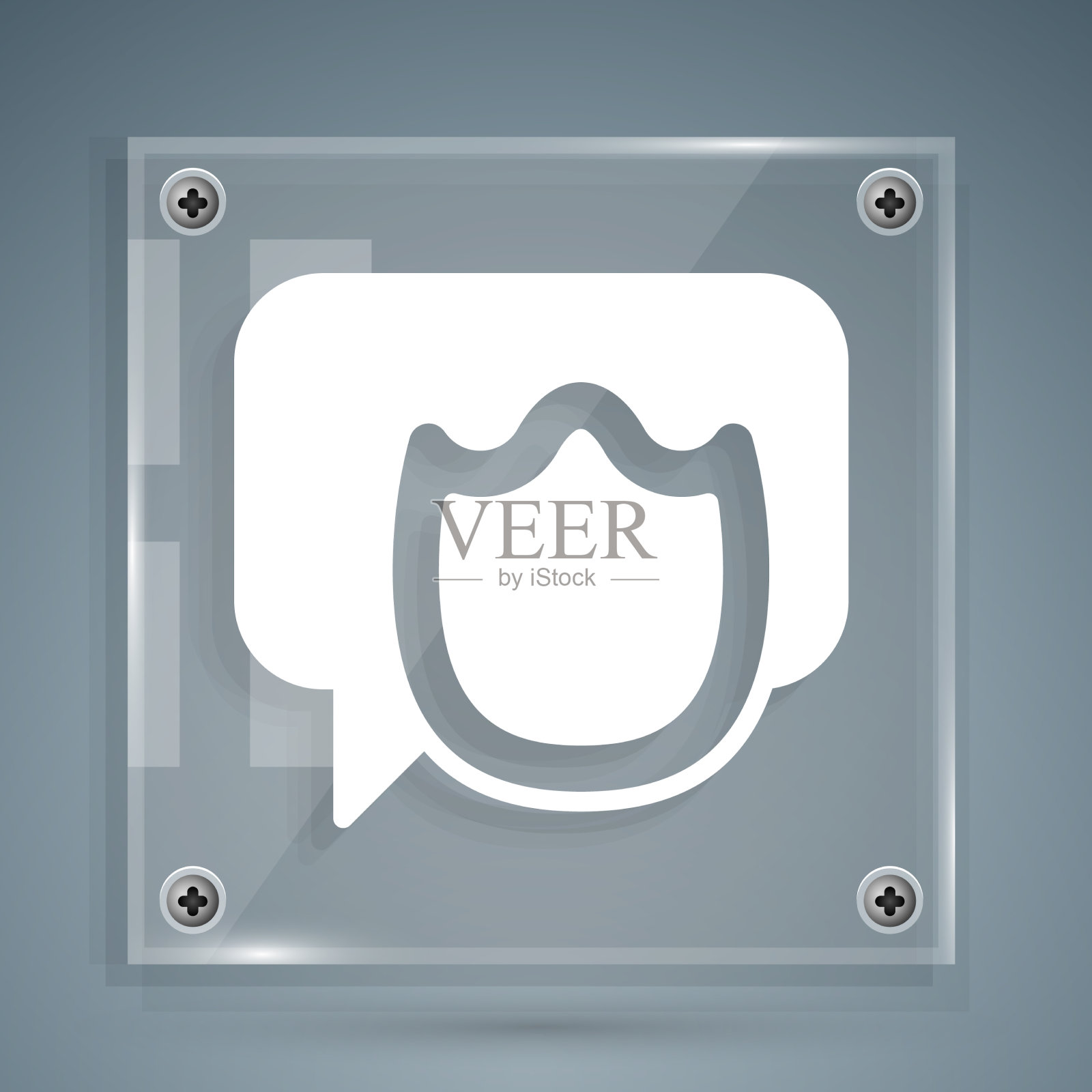 白色语音泡泡聊天图标孤立在灰色上插画图片素材