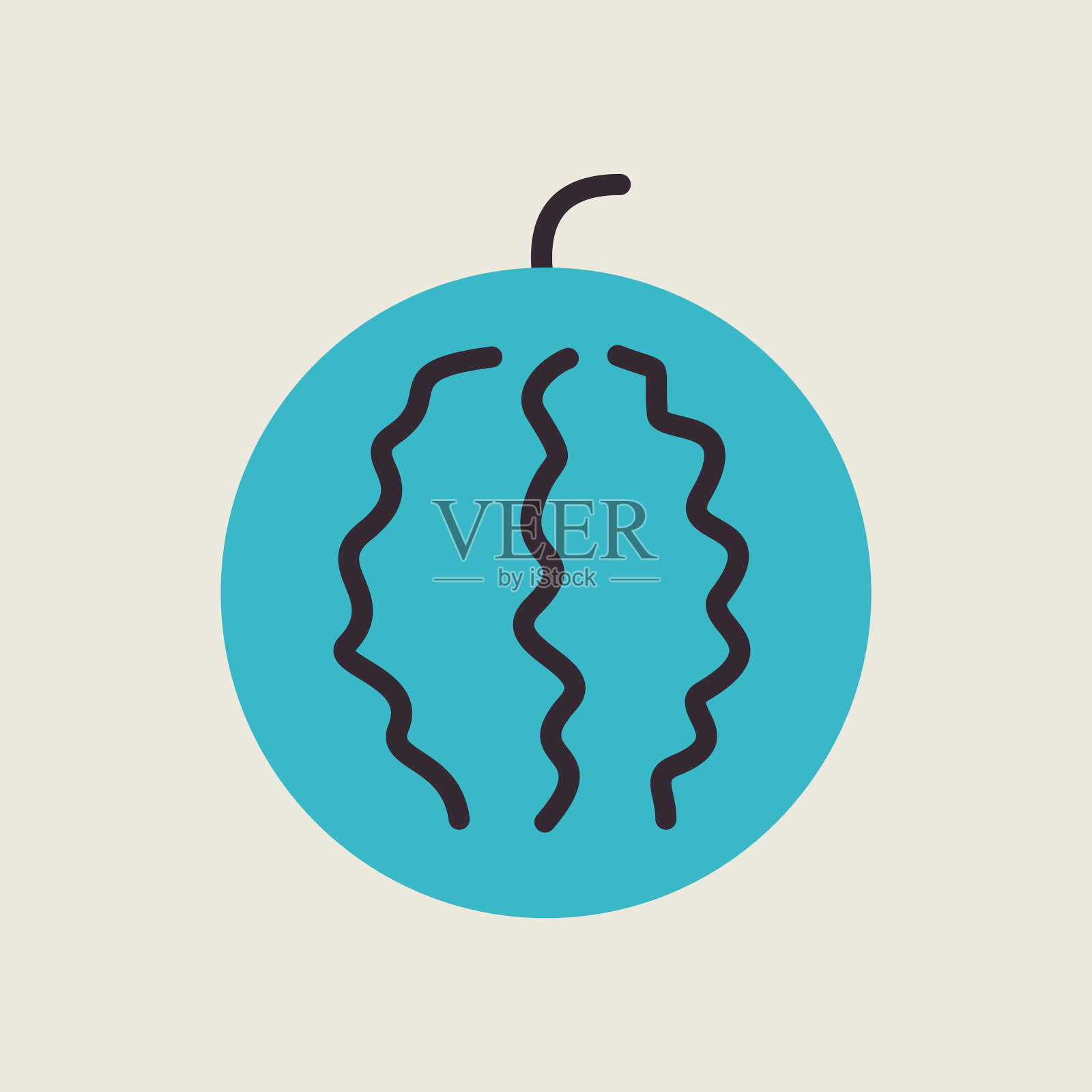 西瓜孤立的扁平图标插画图片素材