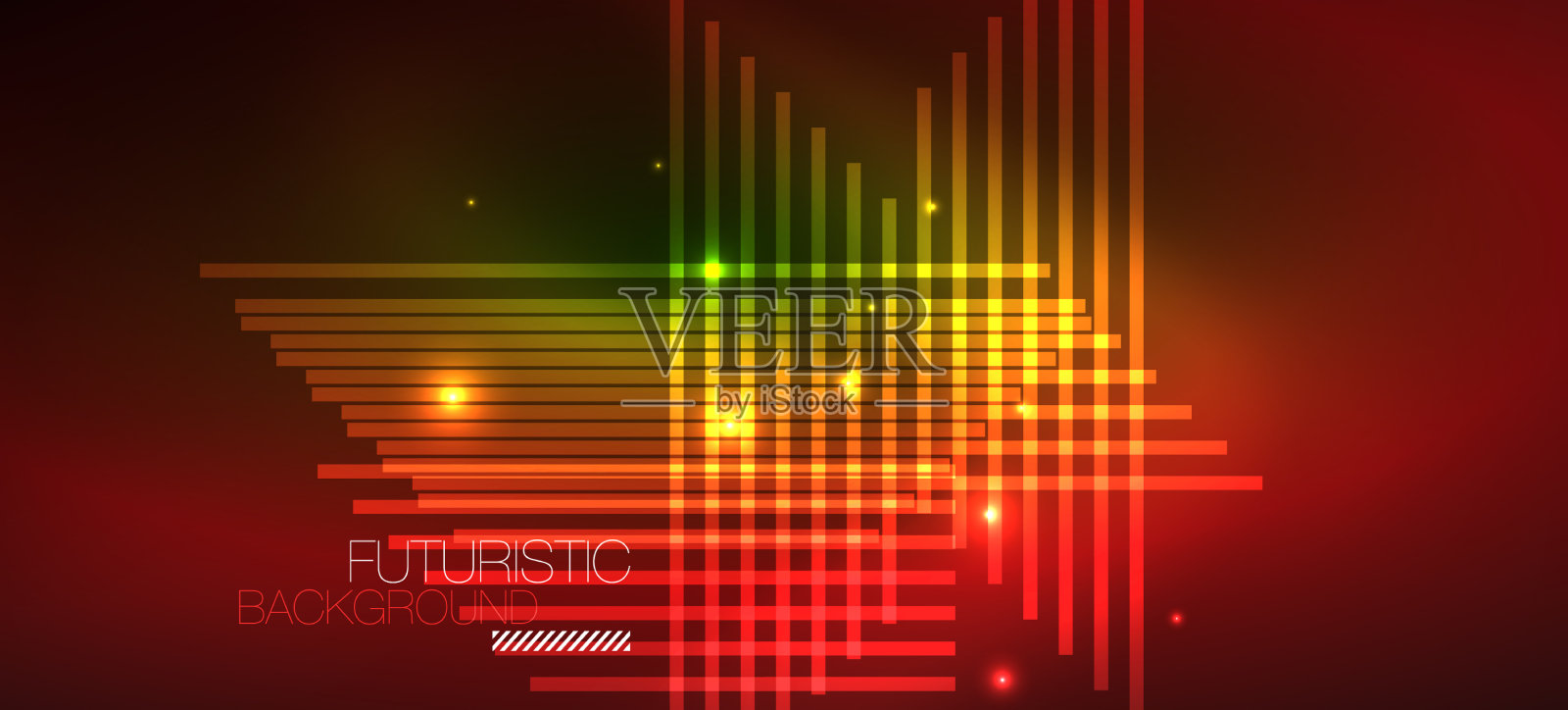 背景霓虹灯发光线条和几何形状插画图片素材