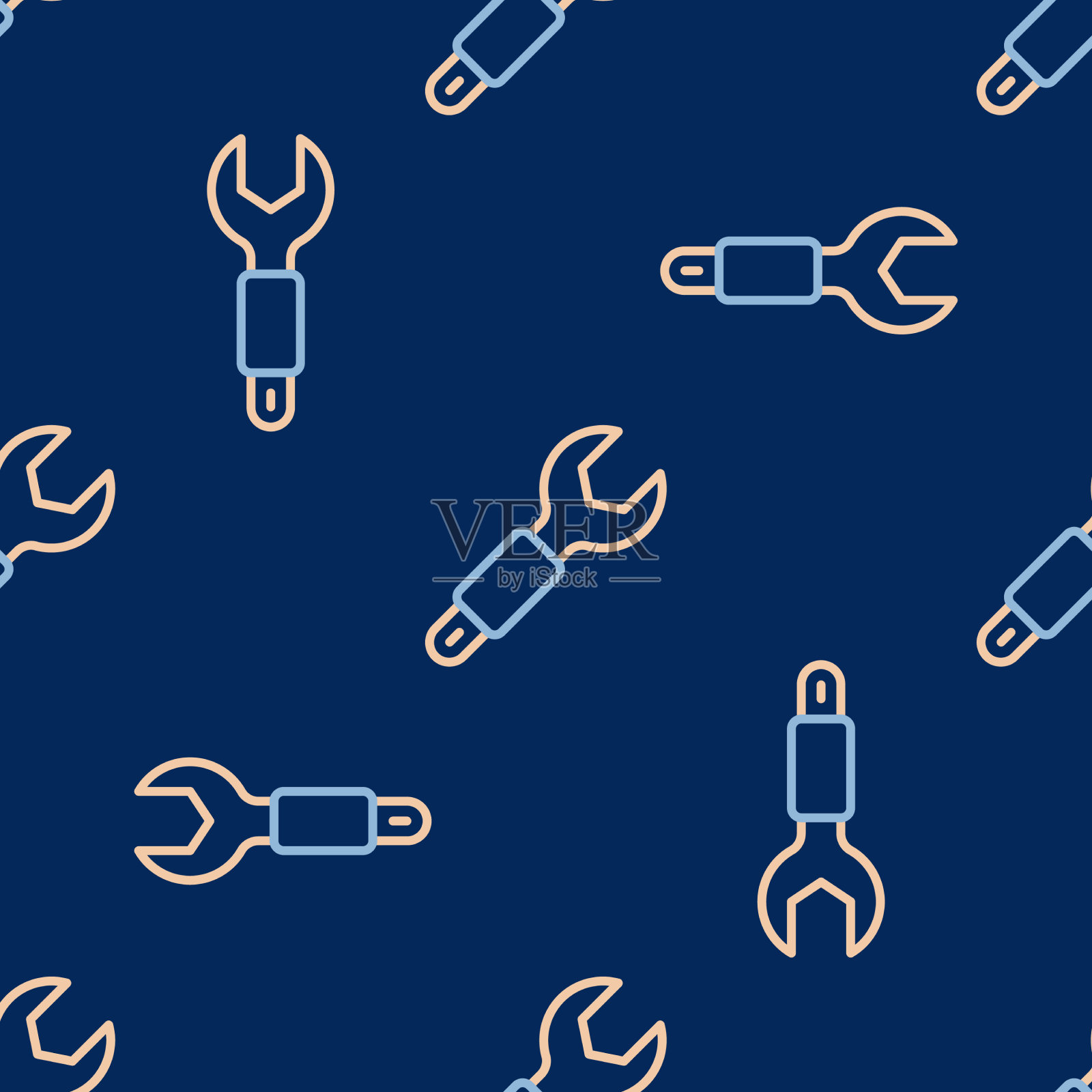 线扳手扳手图标隔离无缝图案插画图片素材