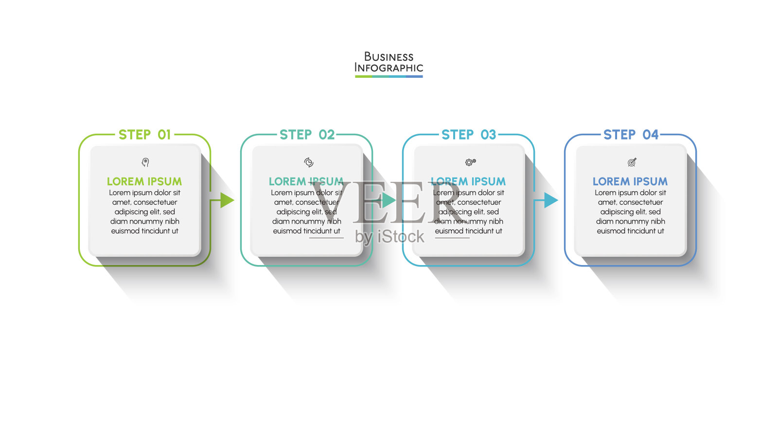 业务数据可视化。时间轴信息图表图标设计的抽象背景模板设计模板素材