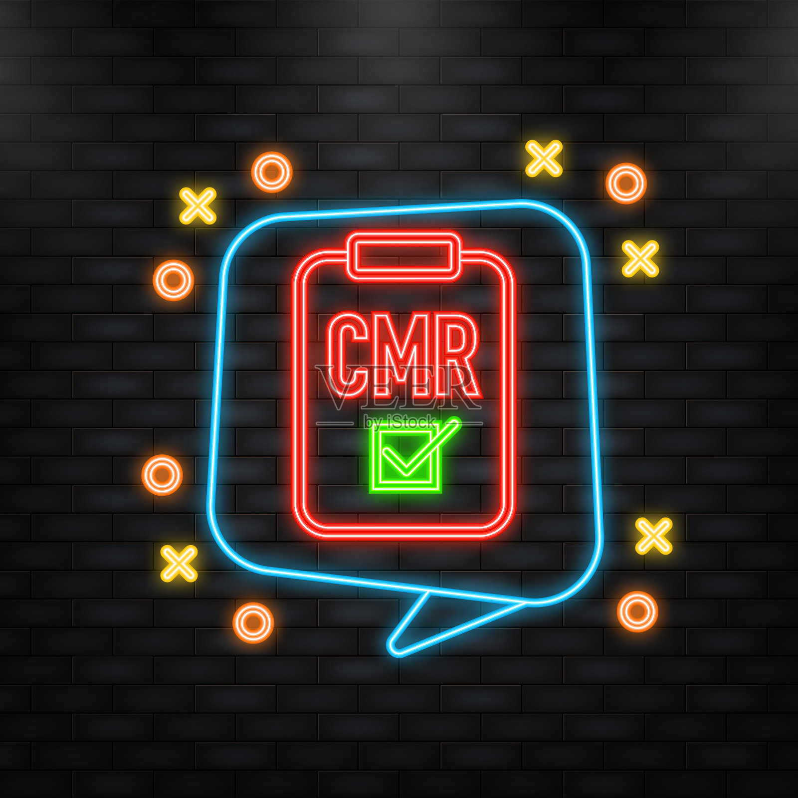 社交媒体营销霓虹图标在线支持插画图片素材