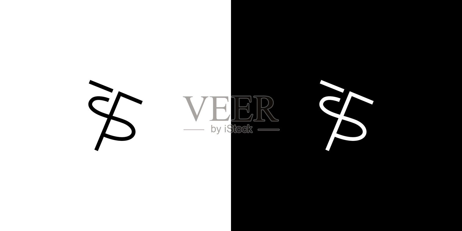 现代而独特的其首字母标志设计插画图片素材