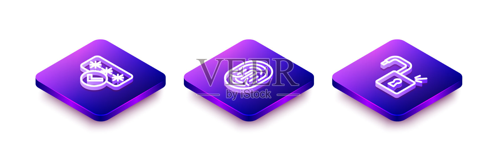 设置等距线密码保护图标素材