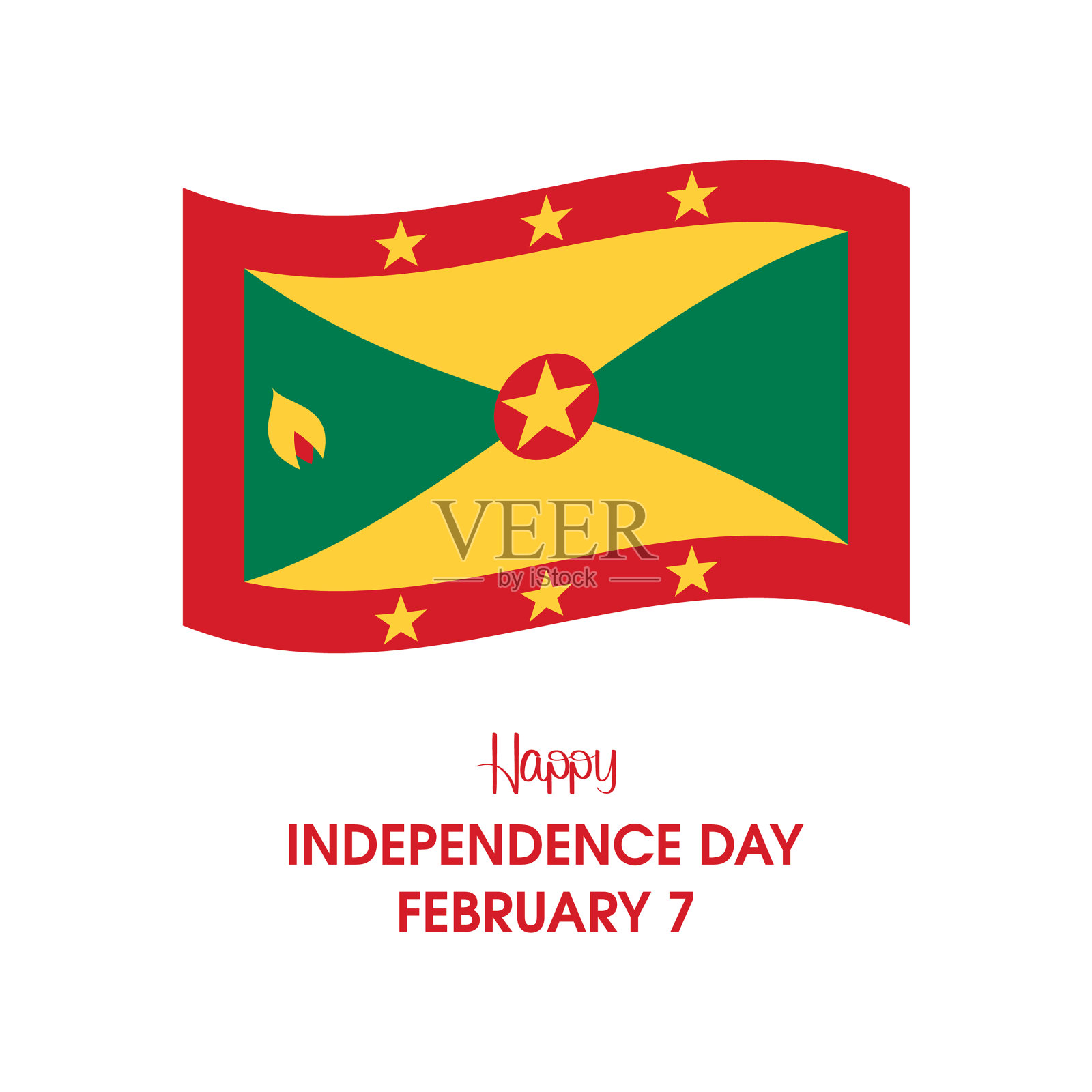 快乐的格林纳达独立日图标插画图片素材