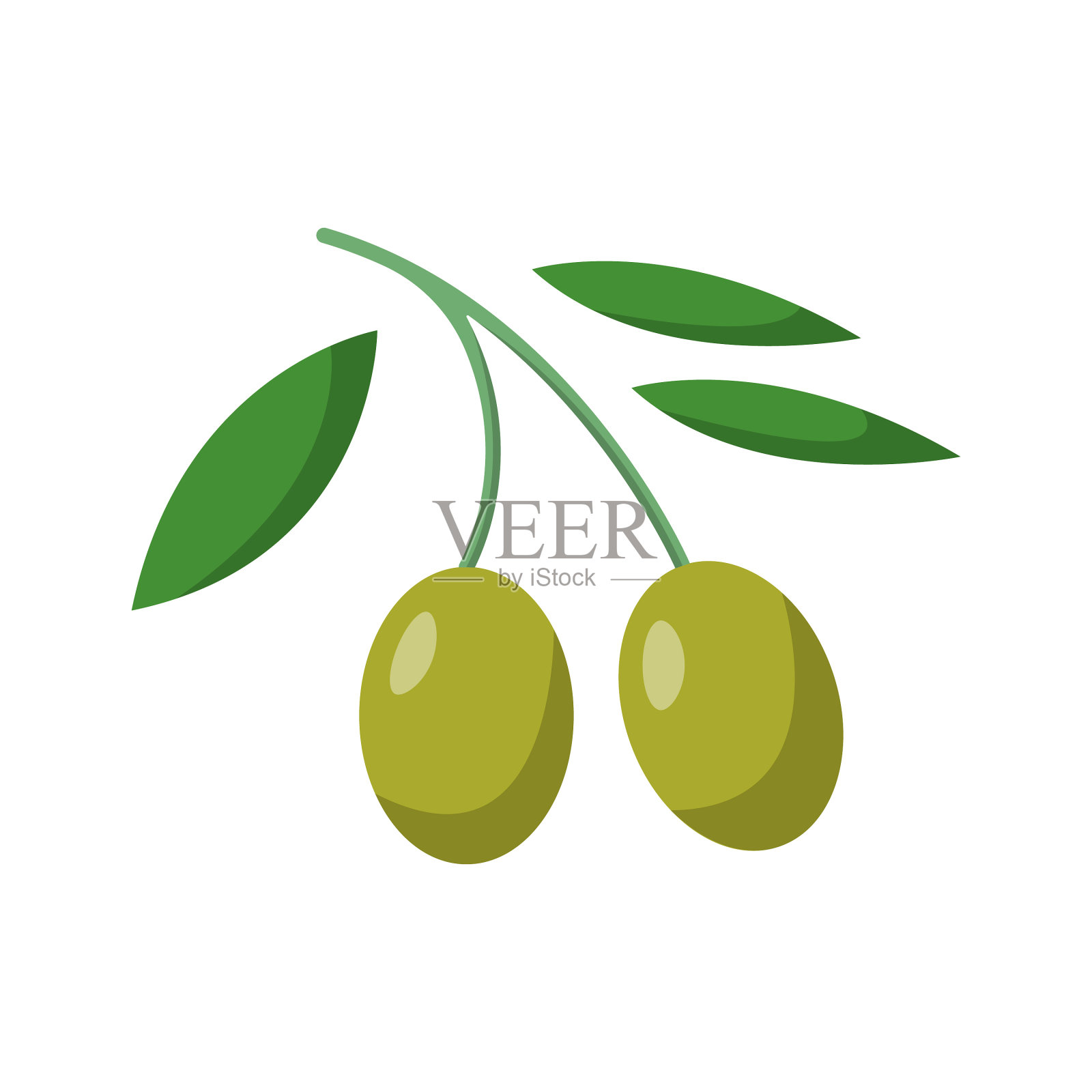 橄榄水果平面干净的图标设计元素上设计元素图片