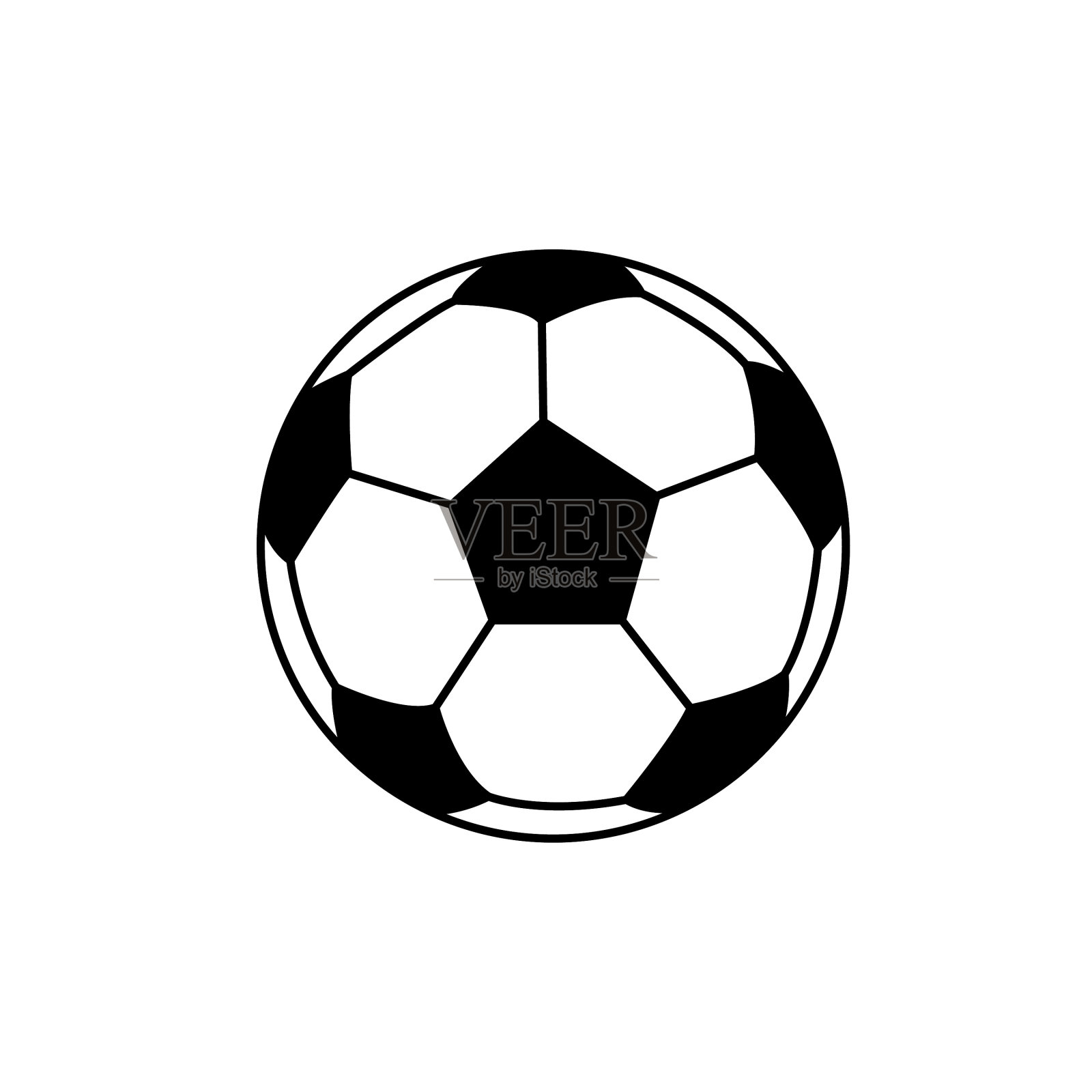 足球轮廓图标的白色背景图标素材