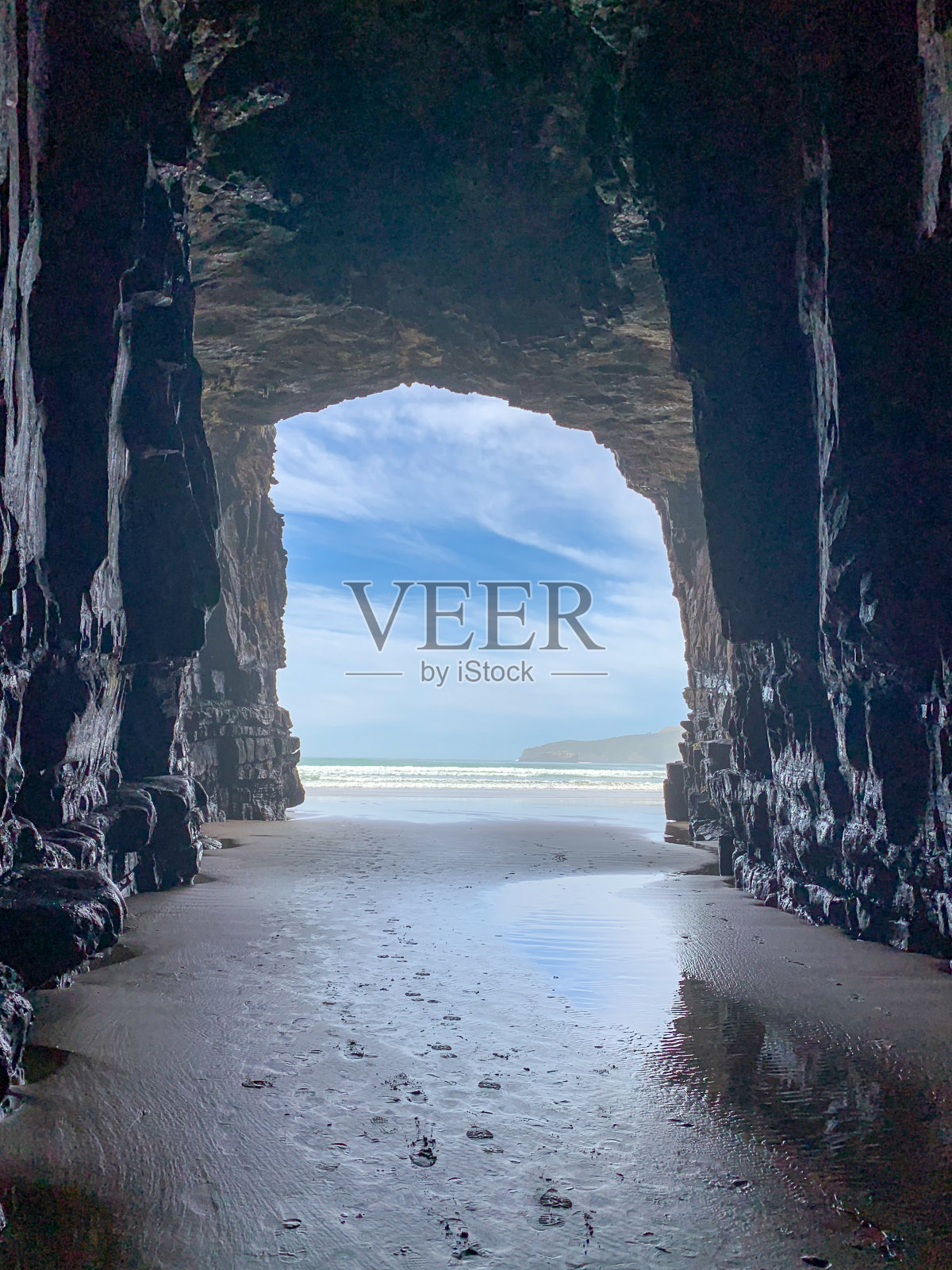 大教堂湾和怀帕蒂海滩，南奥塔哥，南岛，新西兰照片摄影图片