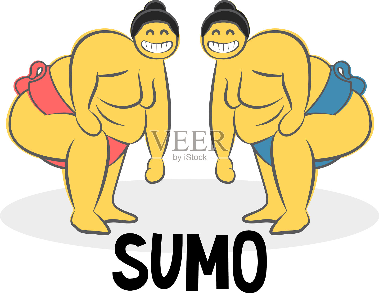 有趣的相扑选手标志设计元素图片