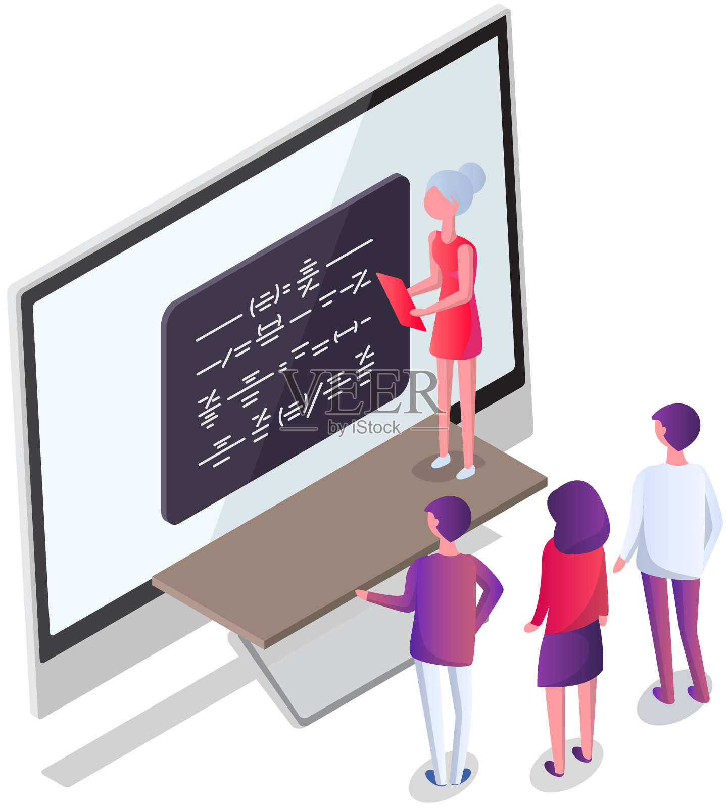 参加网络课堂听力的大学生设计元素图片