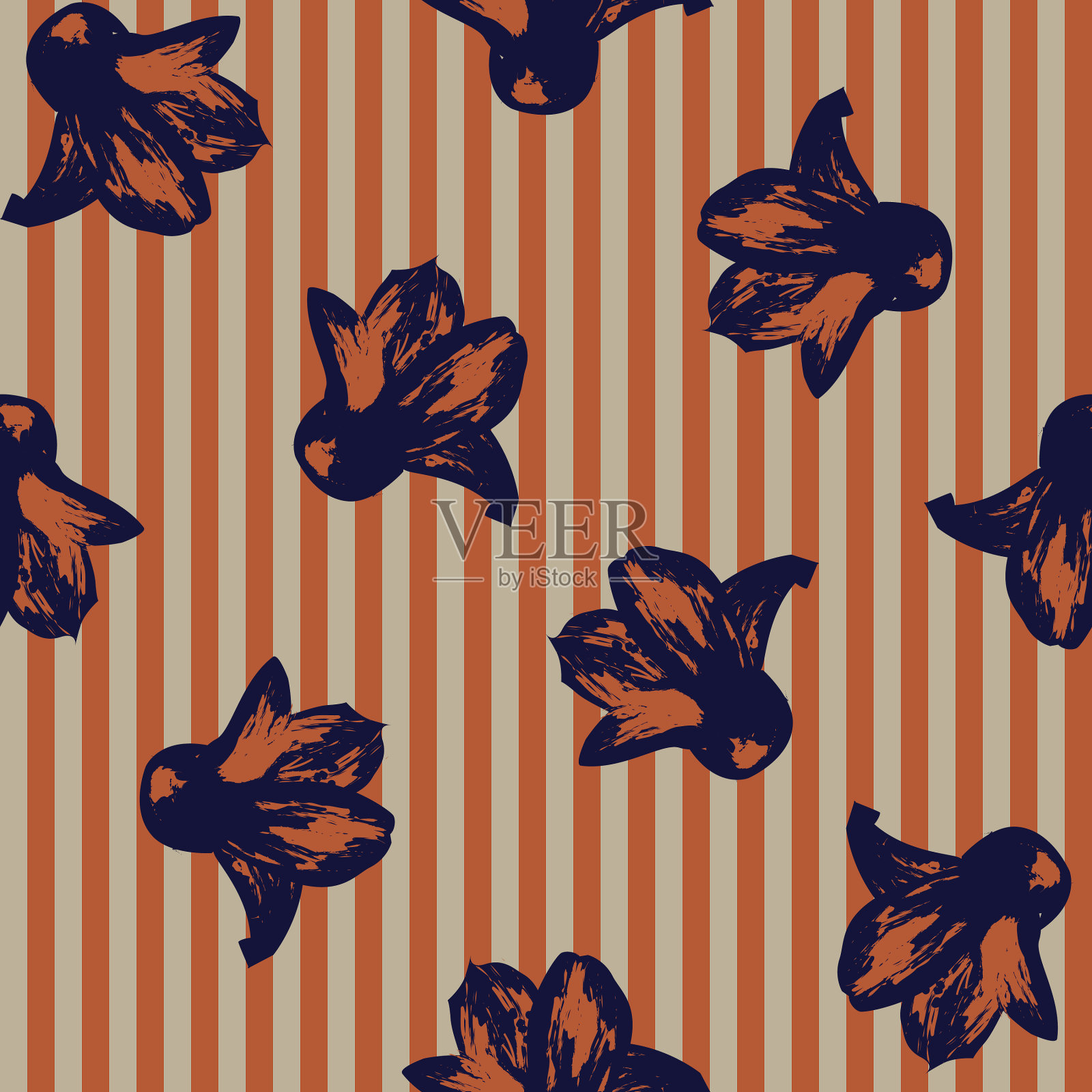 花条纹无缝图案设计插画图片素材