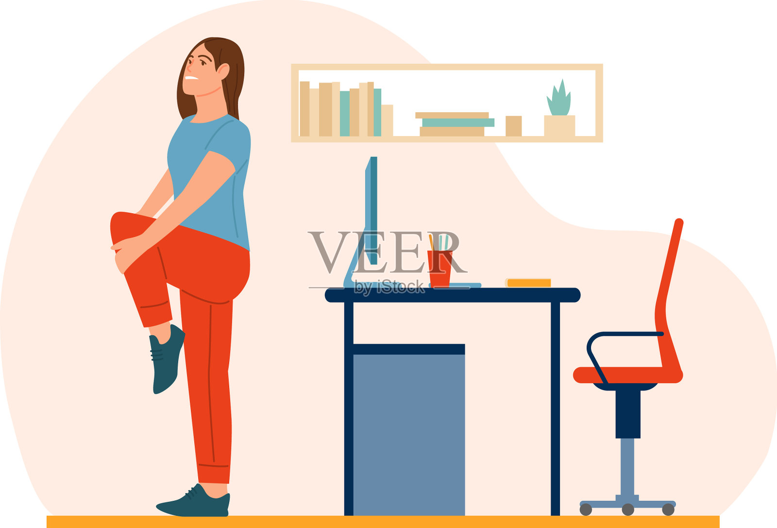 工作场所锻炼的人做运动的女人设计元素图片