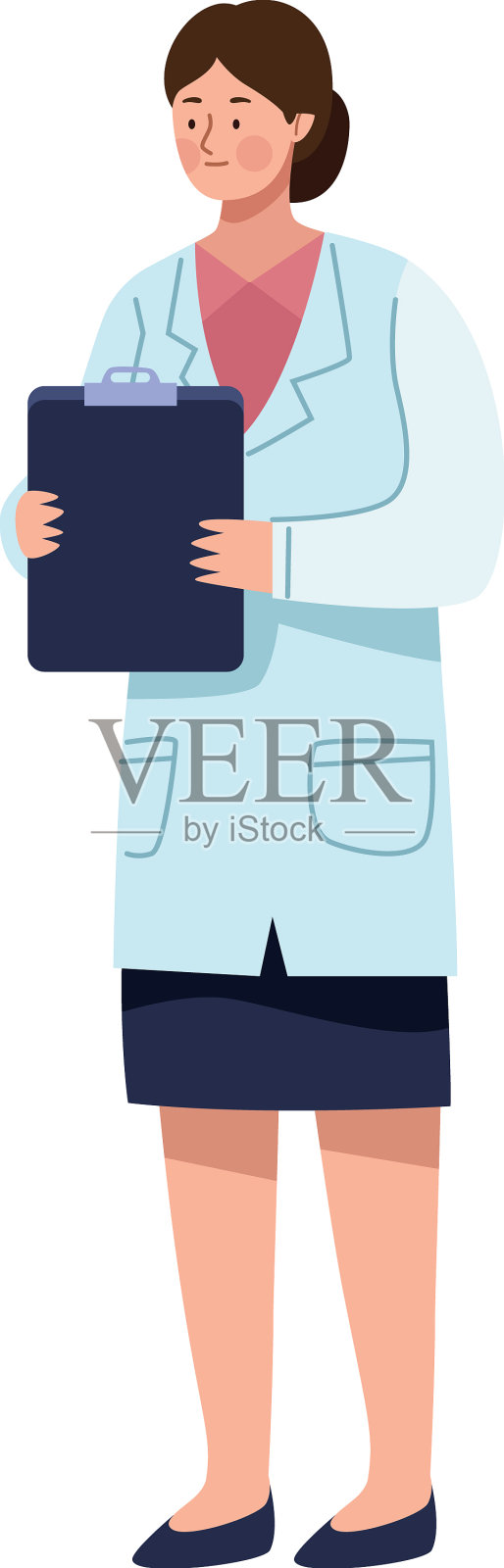 女医生检查清单插画图片素材