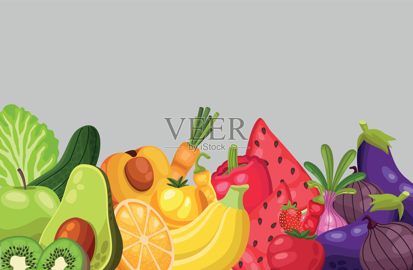 水果和蔬菜插画图片素材