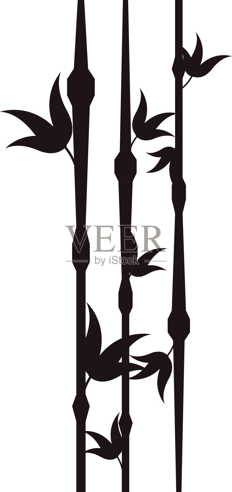 竹植物剪影插画图片素材