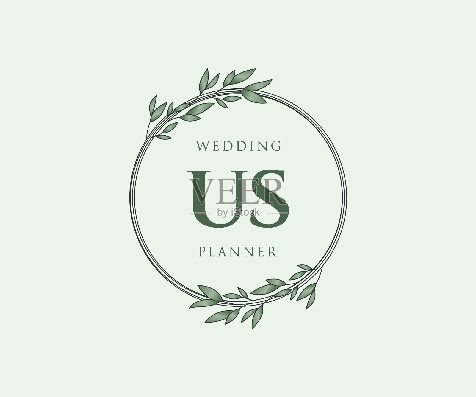 我们的首字母字母婚礼的标志插画图片素材