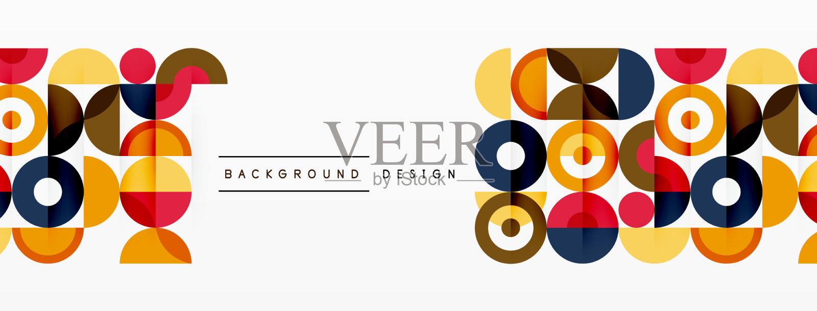 彩色圆抽象背景模板插画图片素材