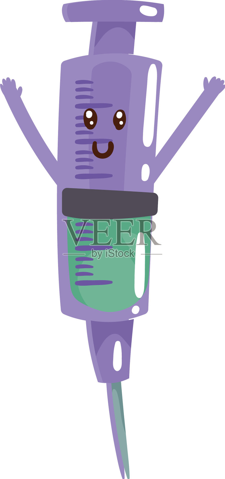 喷射注射器卡哇伊设计元素图片