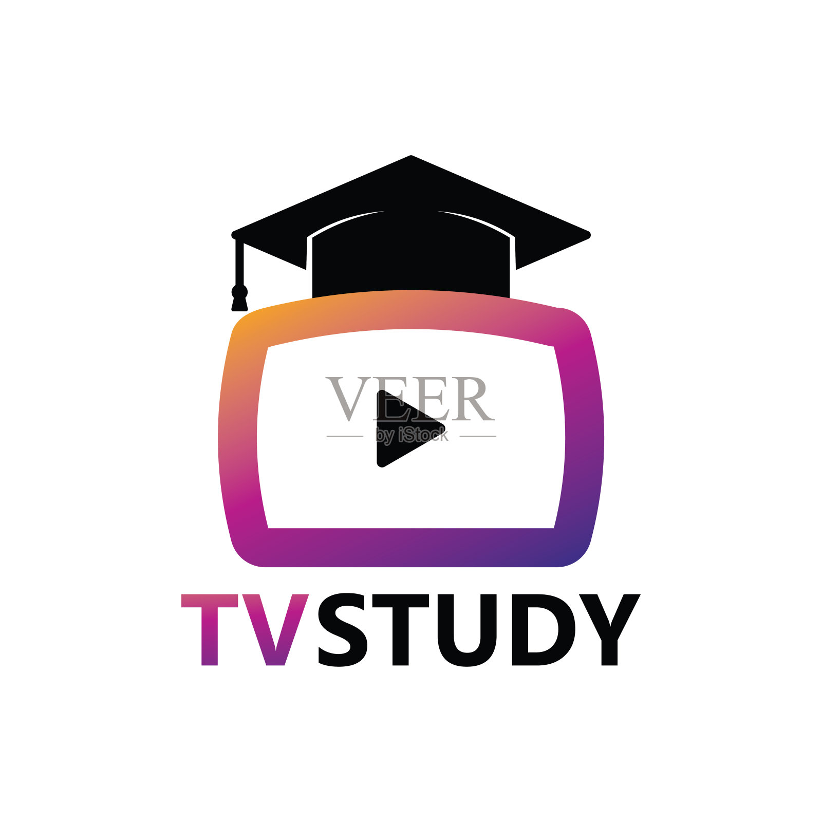 电视研究标志模板设计插画图片素材