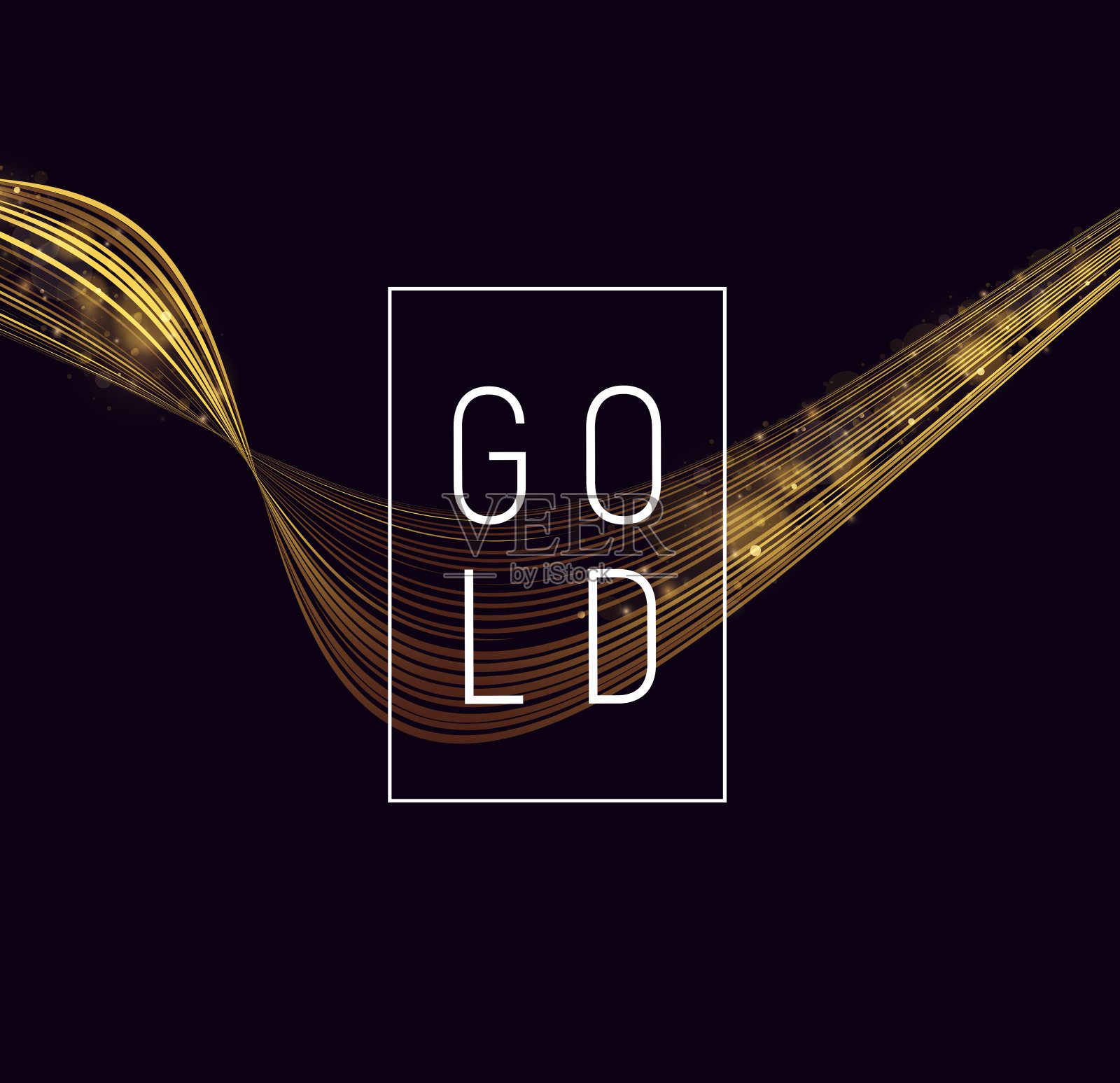 卡片或海报与抽象发光的设计元素，曲线构成的线条与闪亮的火花和复制在框架现代布局插画图片素材