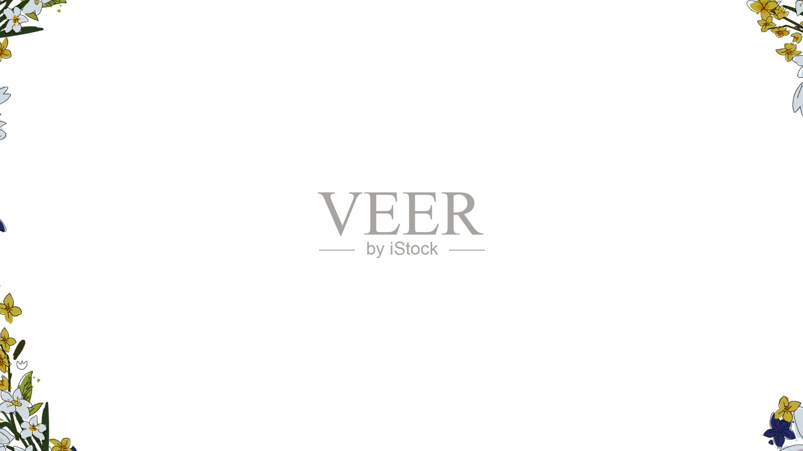 花圈手工绘制花卉排列插画图片素材