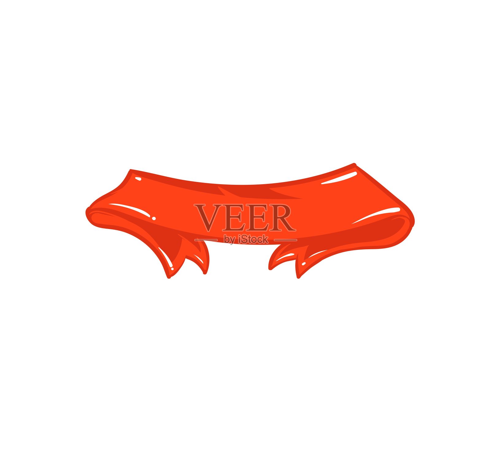 手绘矢量圣诞快乐购物时间卡通图形简单的插图标志设计与红色丝带孤立在白色背景插画图片素材