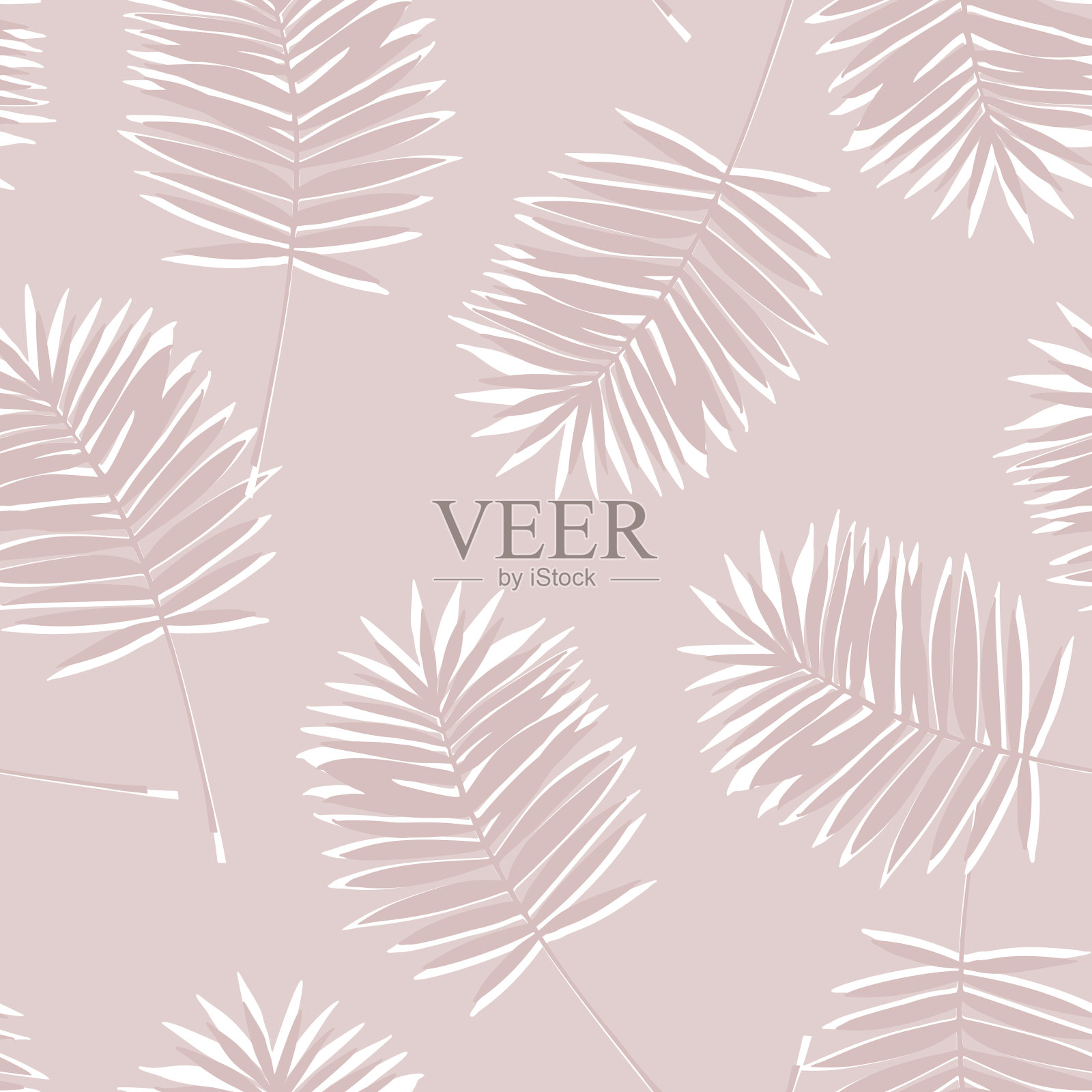 摘要热带叶背景在粉红色玫瑰插画图片素材