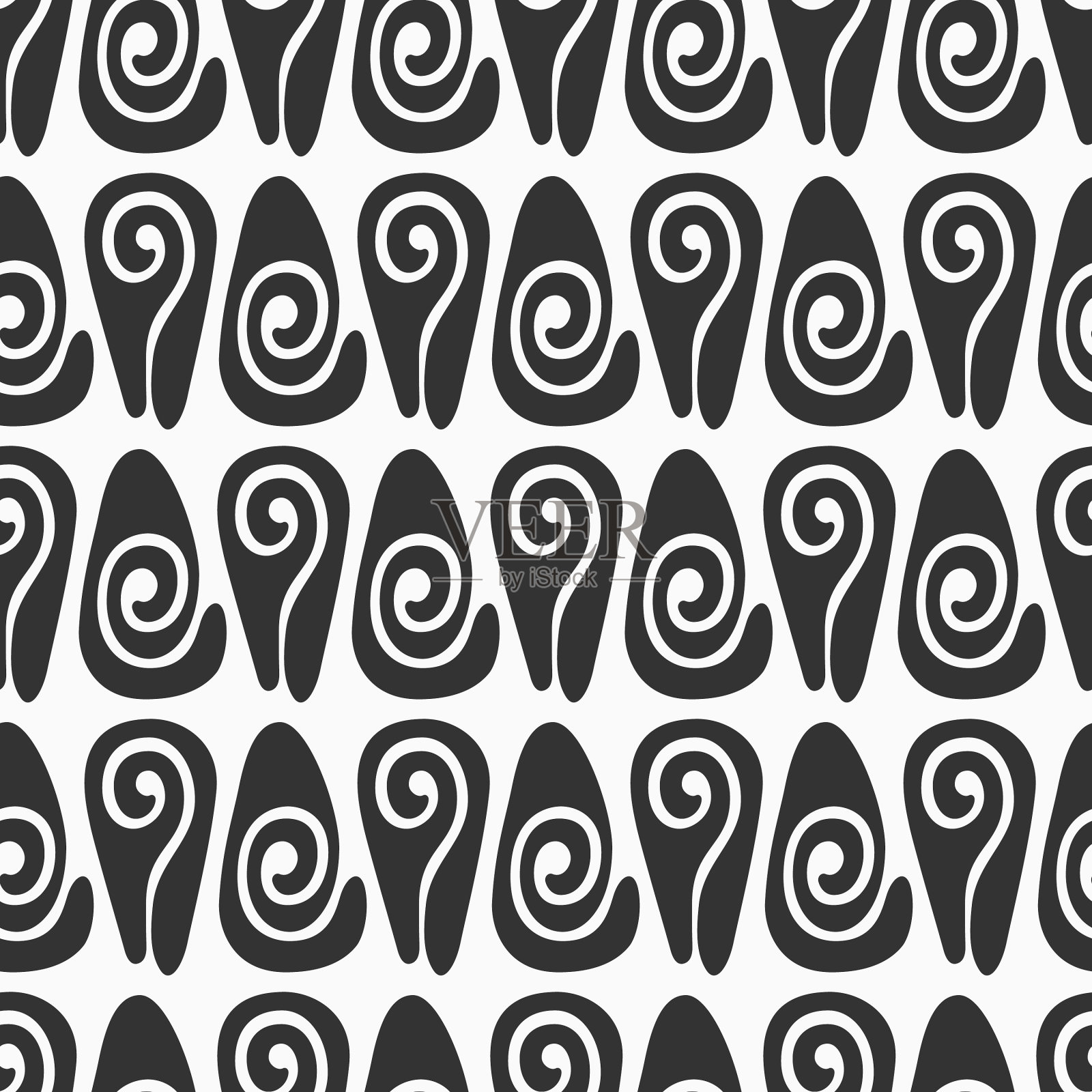 抽象手绘形状无缝图案插画图片素材