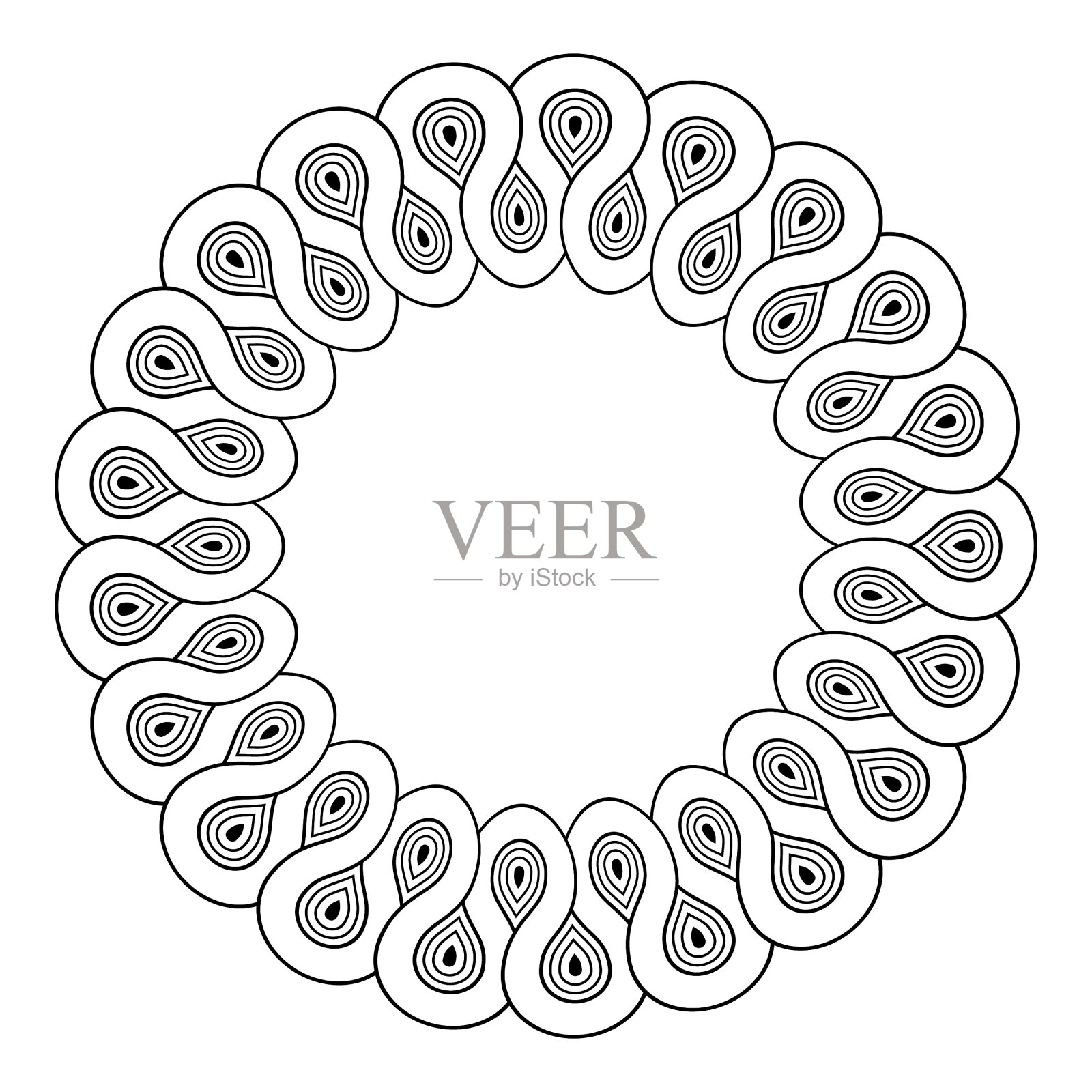 圆形装饰抽象圆形对称设计元素图片