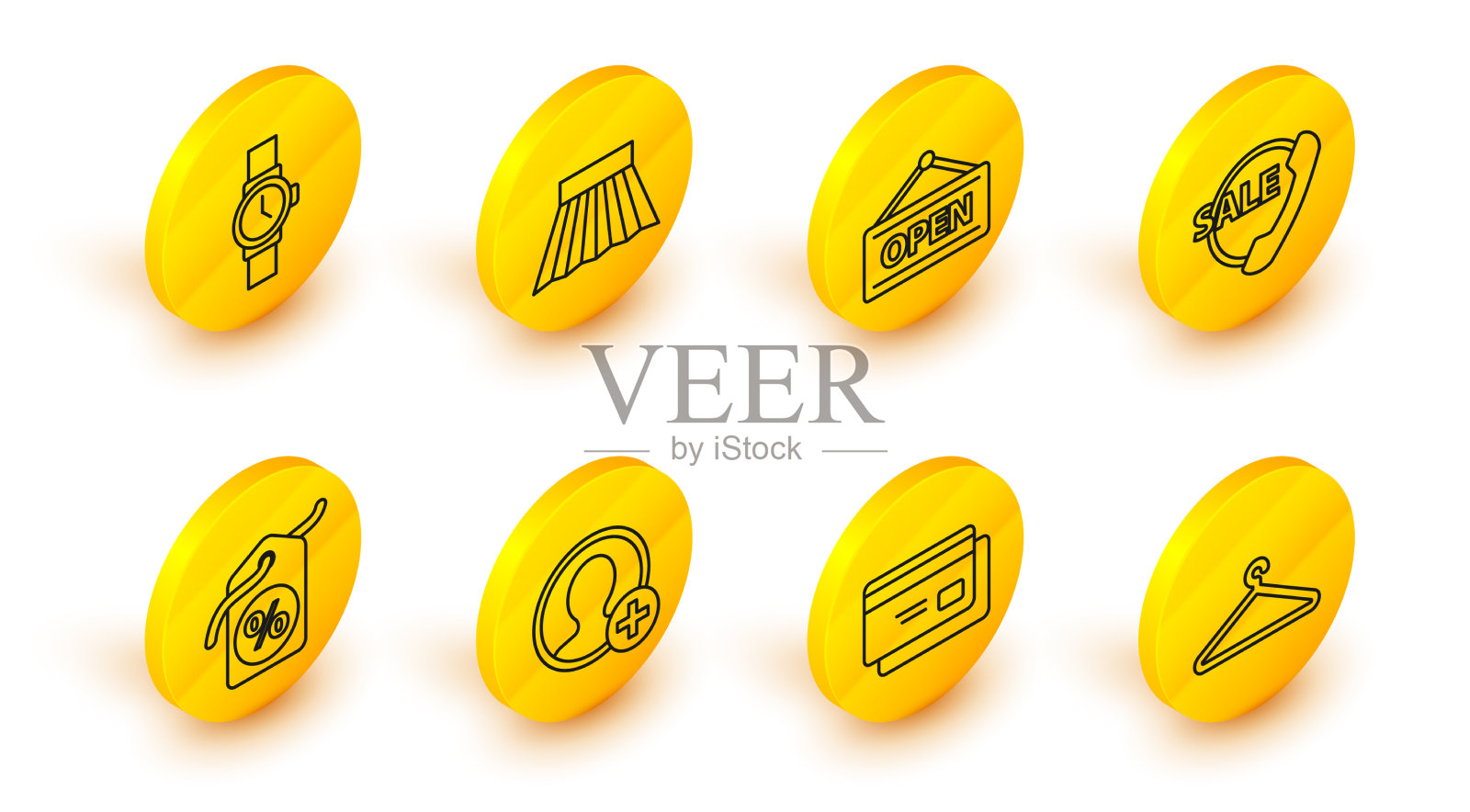 设置线衣架衣柜信用卡创建图标素材