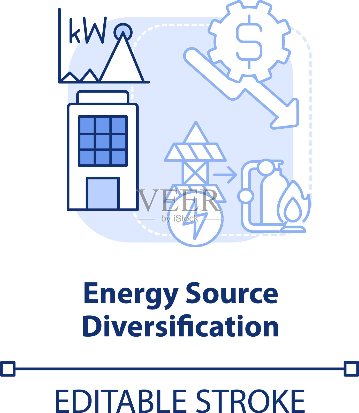 能源多样化蓝光概念插画图片素材