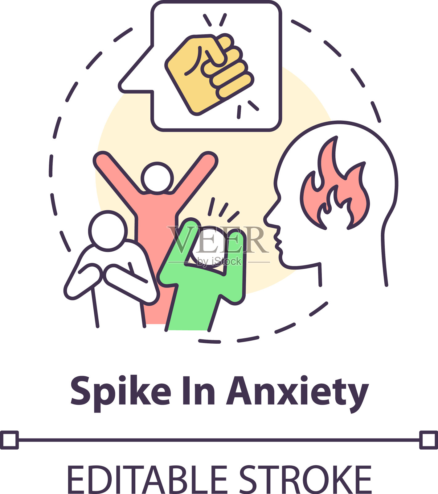 尖峰焦虑概念图标插画图片素材