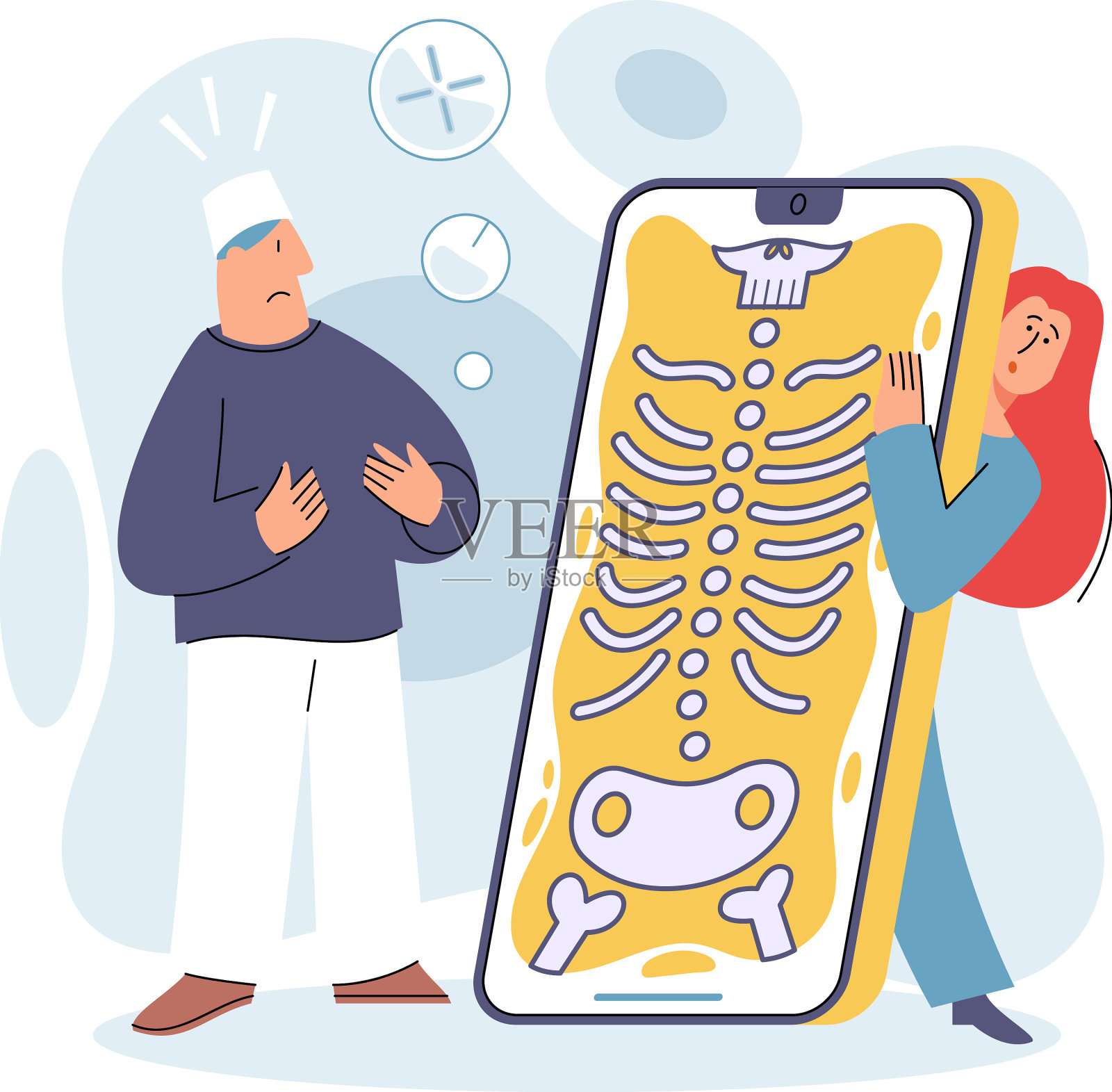 在线医疗服务手机应用插画图片素材