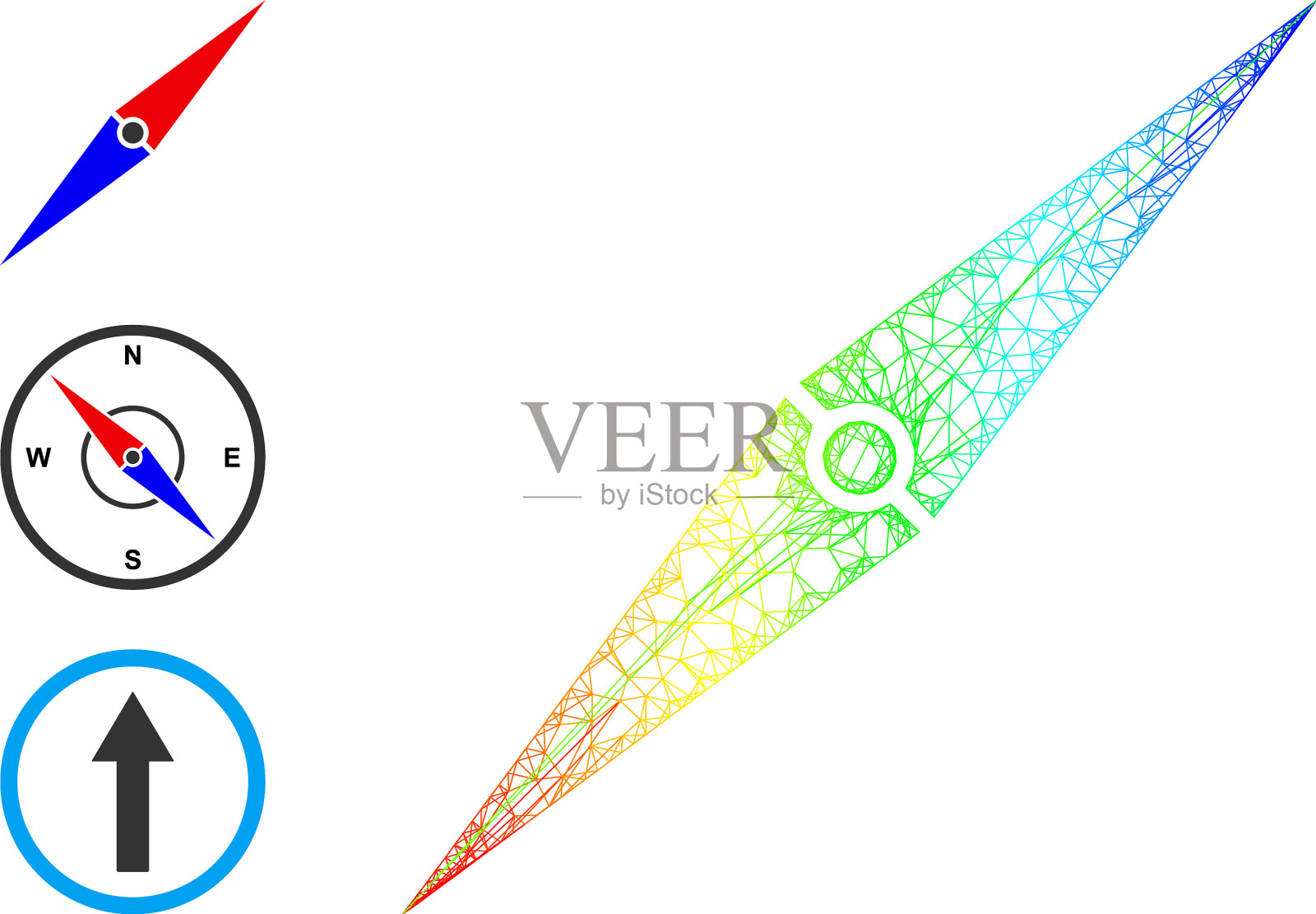 谱梯度网罗盘网矢图标插画图片素材