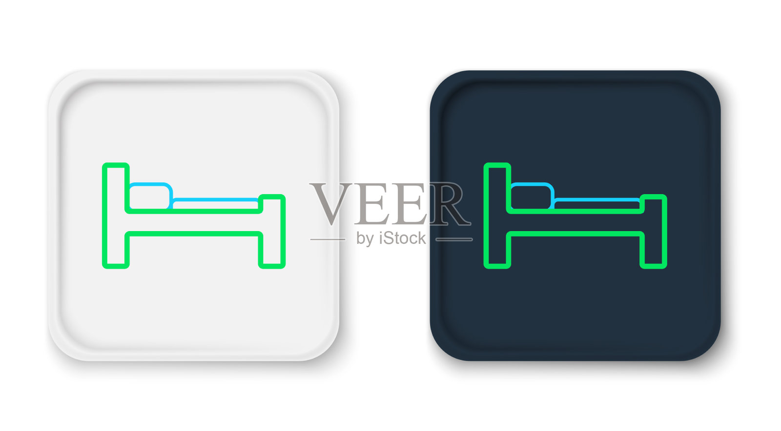 线床图标孤立在白色背景图标素材