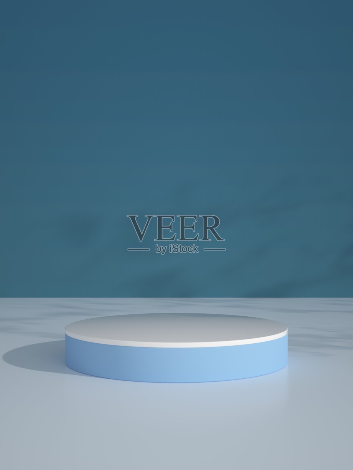 3D渲染的蓝色虚拟产品展示平台照片摄影图片