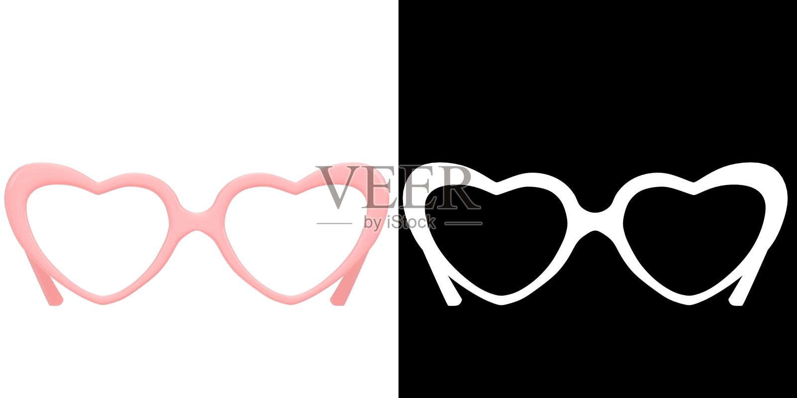 心形的眼镜照片摄影图片