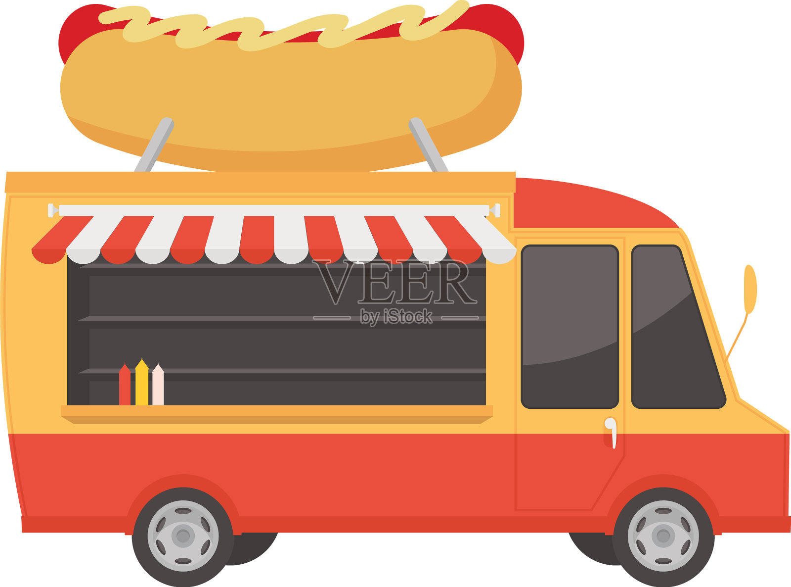 热狗餐车设计元素图片