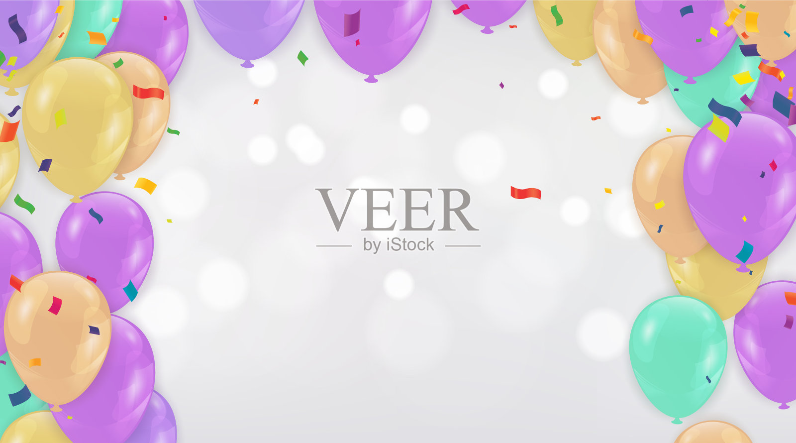 白色背景下气球的特写镜头插画图片素材