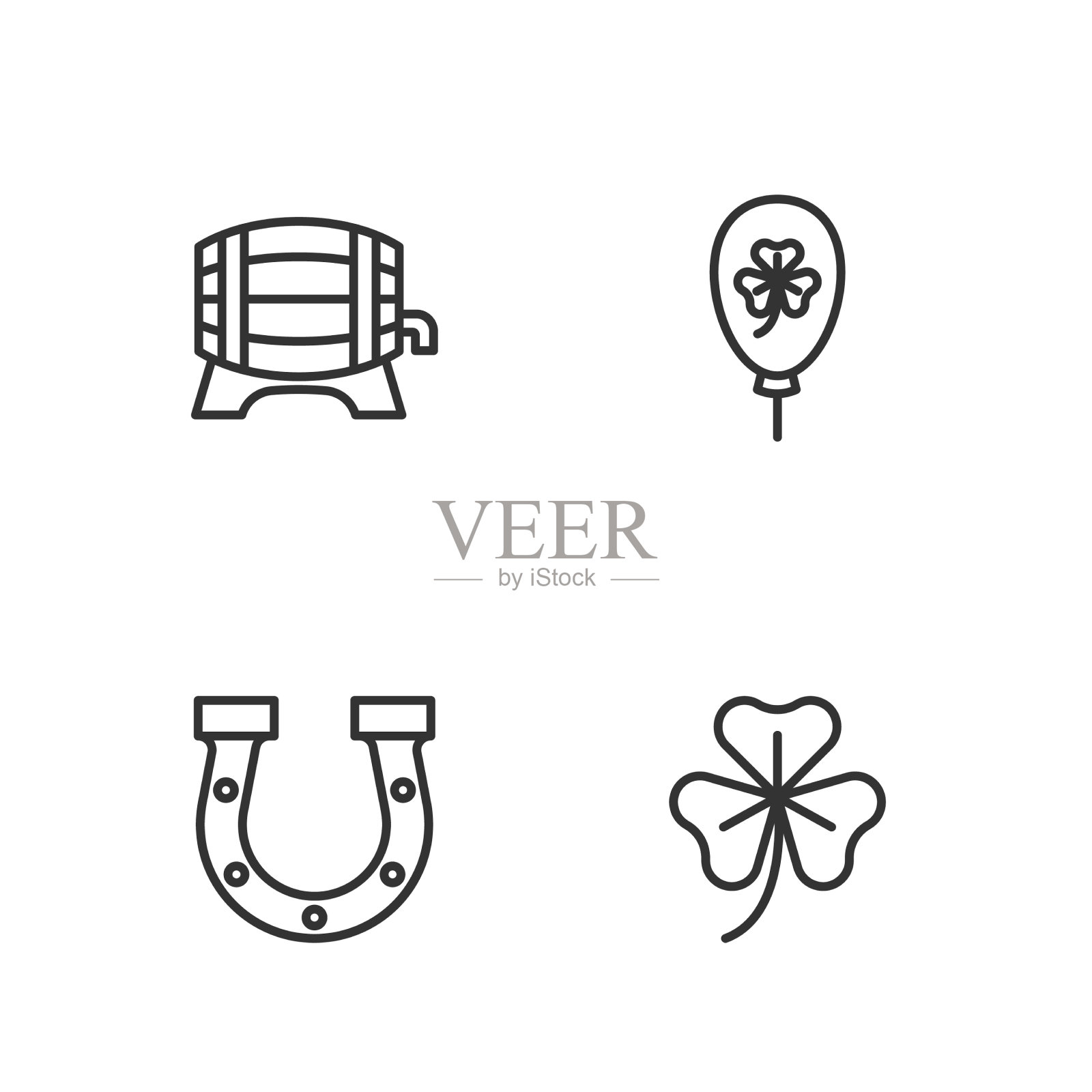 立线三叶草，三叶草，马蹄木图标素材