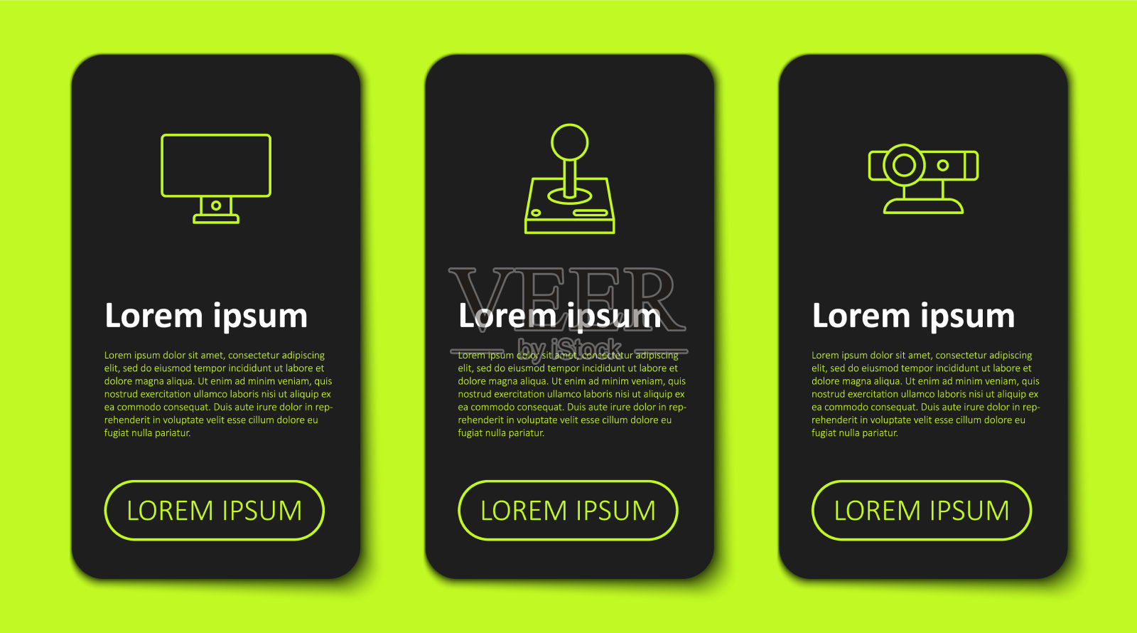 为街机设置电脑显示器操纵杆图标素材