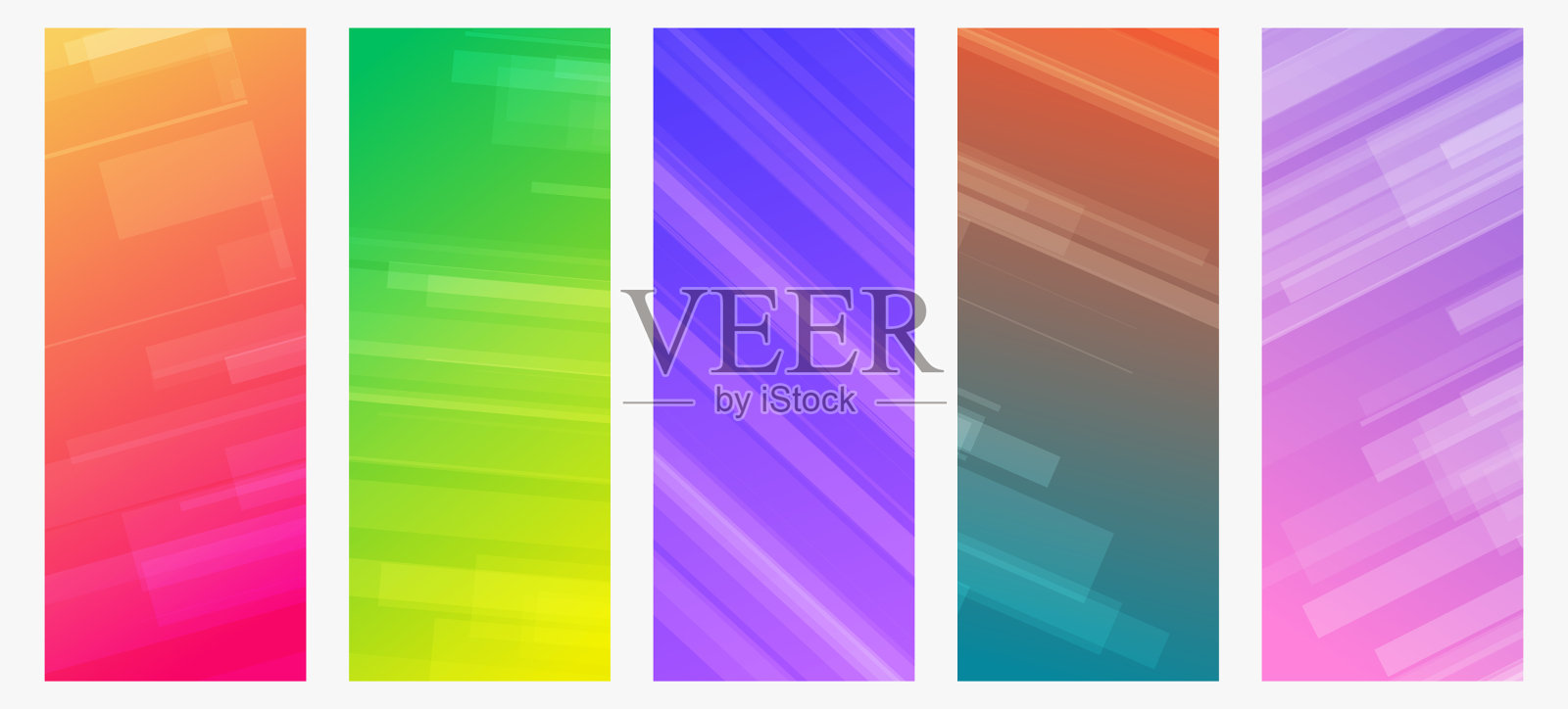 现代彩色梯度背景与线条插画图片素材