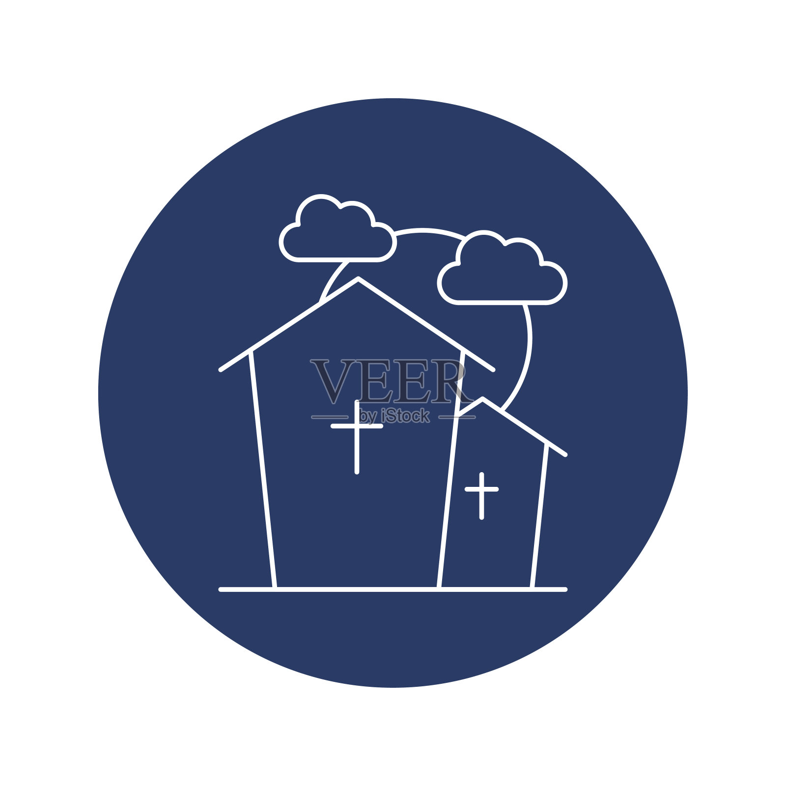 万圣节恐怖狩猎屋图标插画图片素材