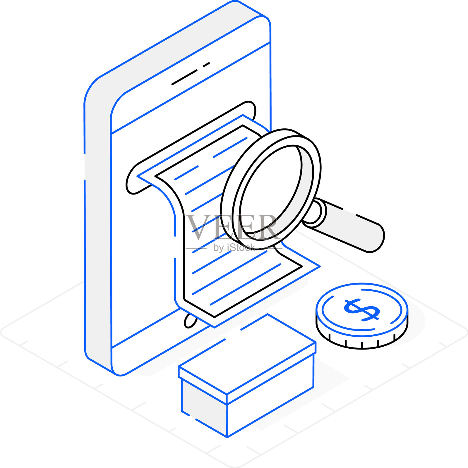 扫描法案插画图片素材